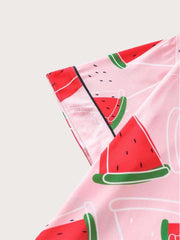 2pcs Watermelon Pajama Shorts Set