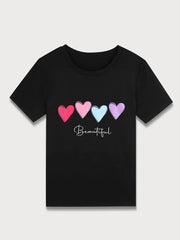 3-Pack Heart Round Neck Short Sleeve T-shirt