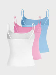 3-Pack Solid Spaghetti Strap Cami