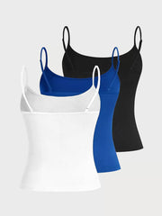 3-Pack Solid Spaghetti Strap Cami