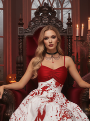Blood Halloween Spaghetti Strap A-line Dress