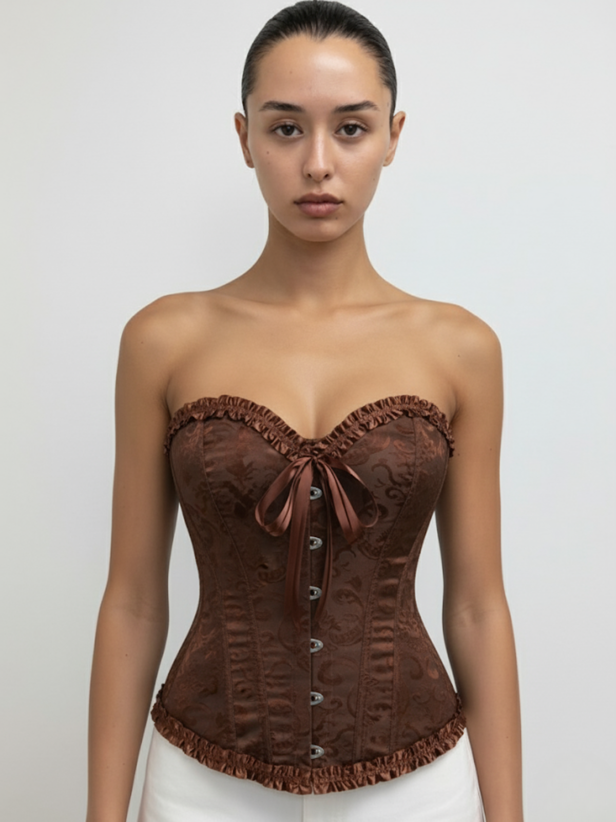 Lace-up Strapless Corset Bandeau