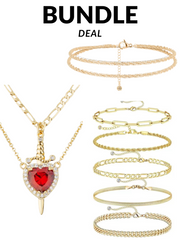 3-Piece Fashion Jewelry Set - Waterproof Anklet + 14K Gold-Plated Necklace + Cuban Chain Bracelet Luxury Combination