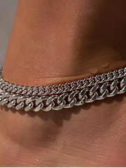 1PC Chunky Cuban Trendy Large Layer Link Chain Anklet