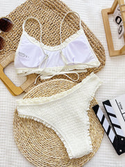 3D Flowers Ruffles Low Rise Bikini 
