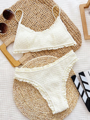 3D Flowers Ruffles Low Rise Bikini 