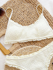3D Flowers Ruffles Low Rise Bikini 