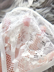4pcs Set Cosplay Gingham Plaid Lace Sexy Lingerie Set
