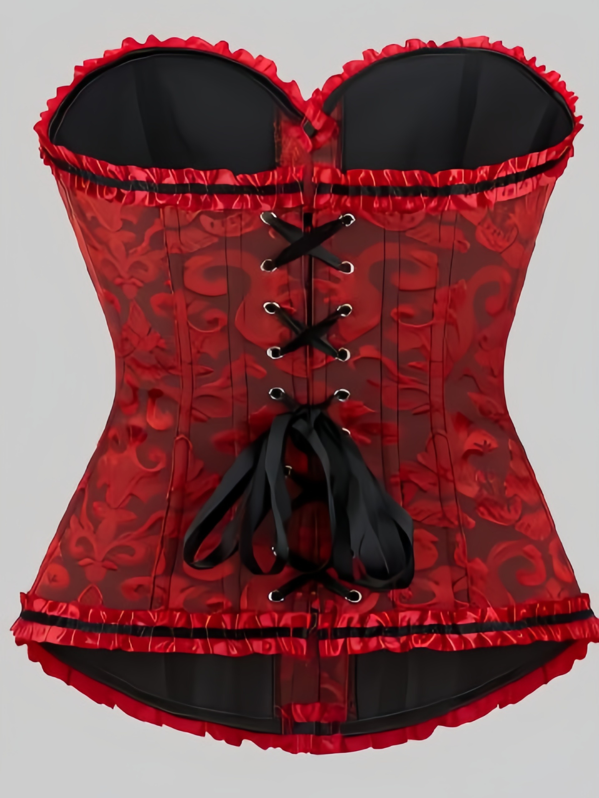 Lace-up Strapless Corset Bandeau