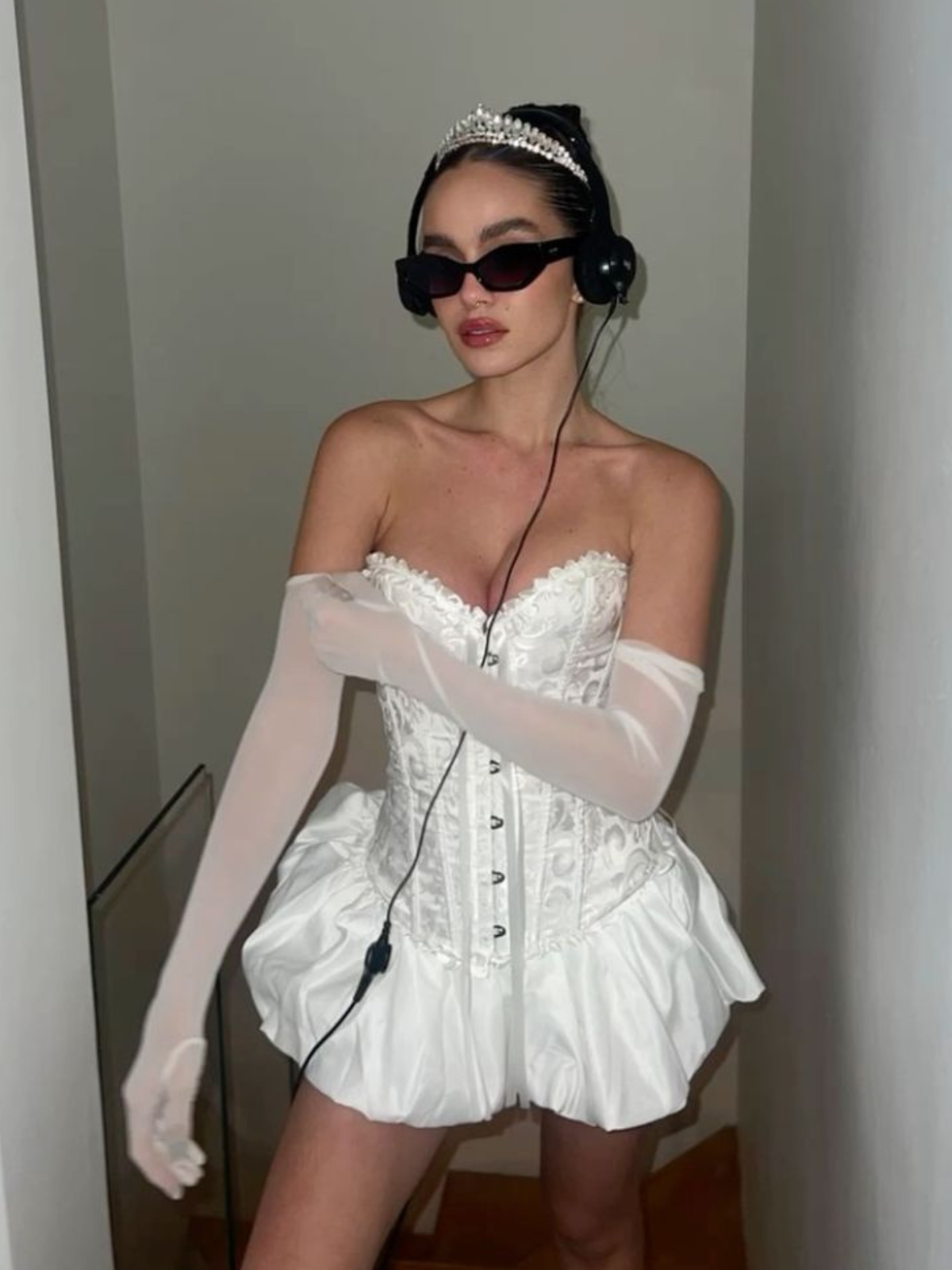 Lace-up Strapless Corset Bandeau