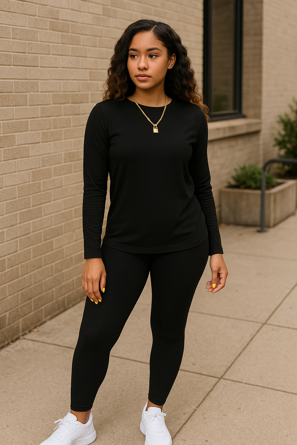 Comfortable and Breathable Sports T-shirt & High-waisted Slim Stretch Pants