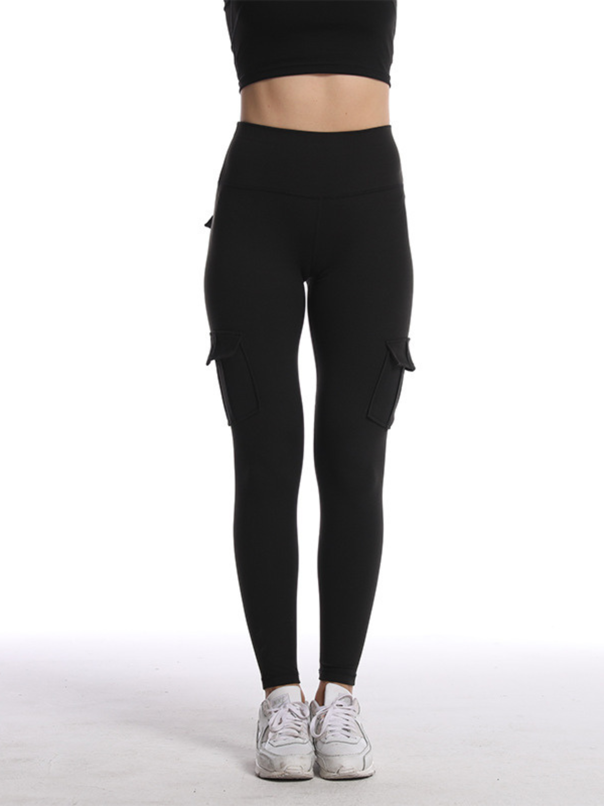 Tummy Control Butt Lifting Flap Pockets High Waist Workout Cargo Yoga Pants
