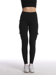 Tummy Control Butt Lifting Flap Pockets High Waist Workout Cargo Yoga Pants