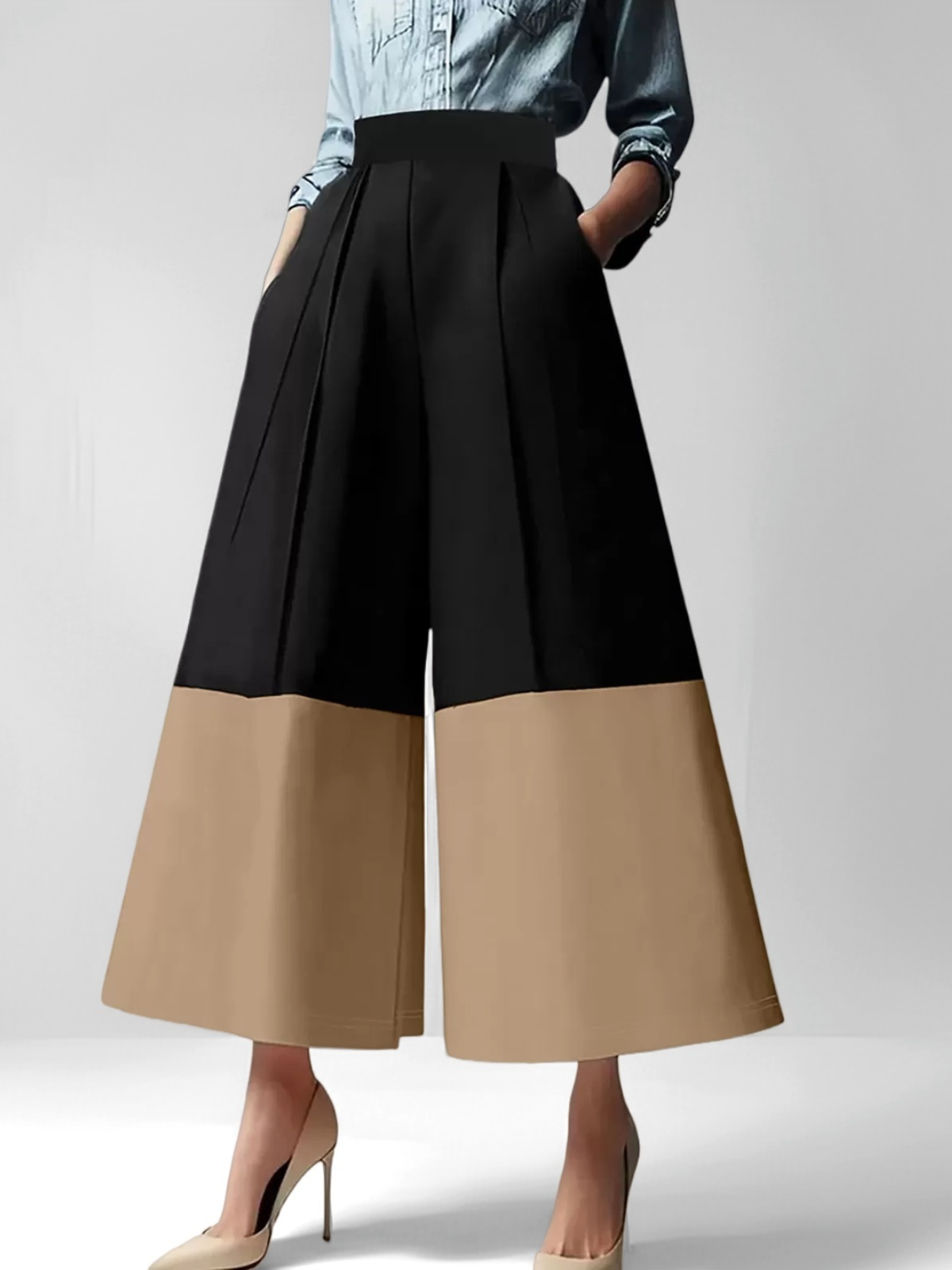 Designer Colorblock Super Palazzo Pants