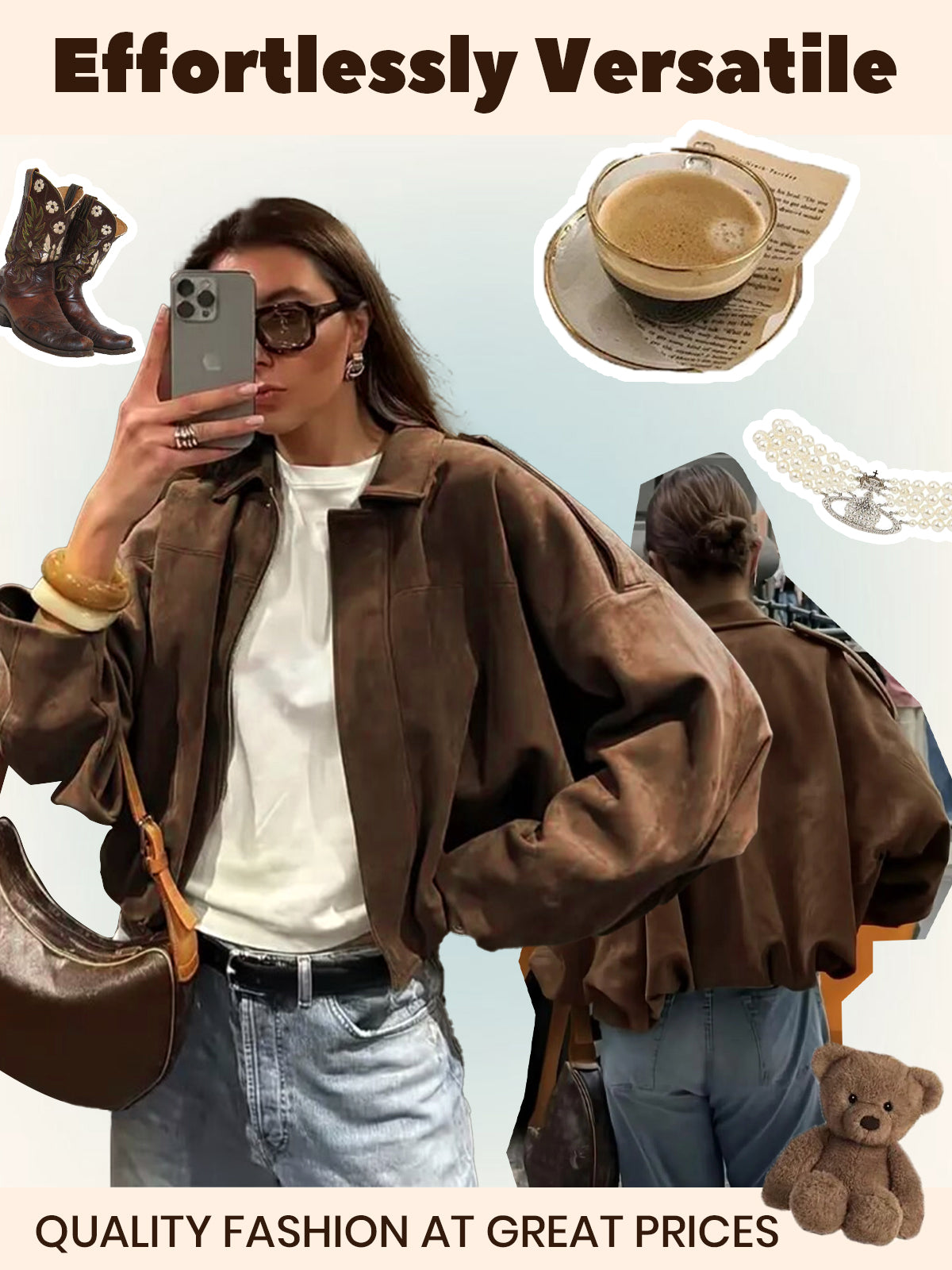 Solid Lapel Drop Shoulder Military Short Coat Trendy Army Color Outwear