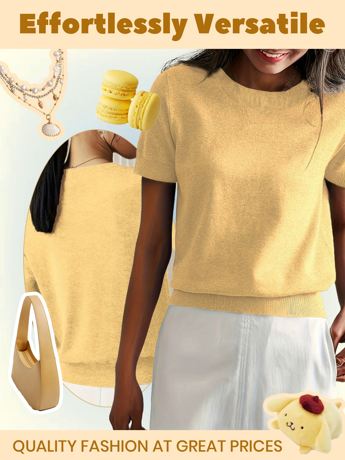 【Buy 2 Free Shipping】Solid Round Neck Casual Basic Knit Pullover Sweater for Daily Wear