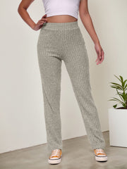 Solid High Rise Pants