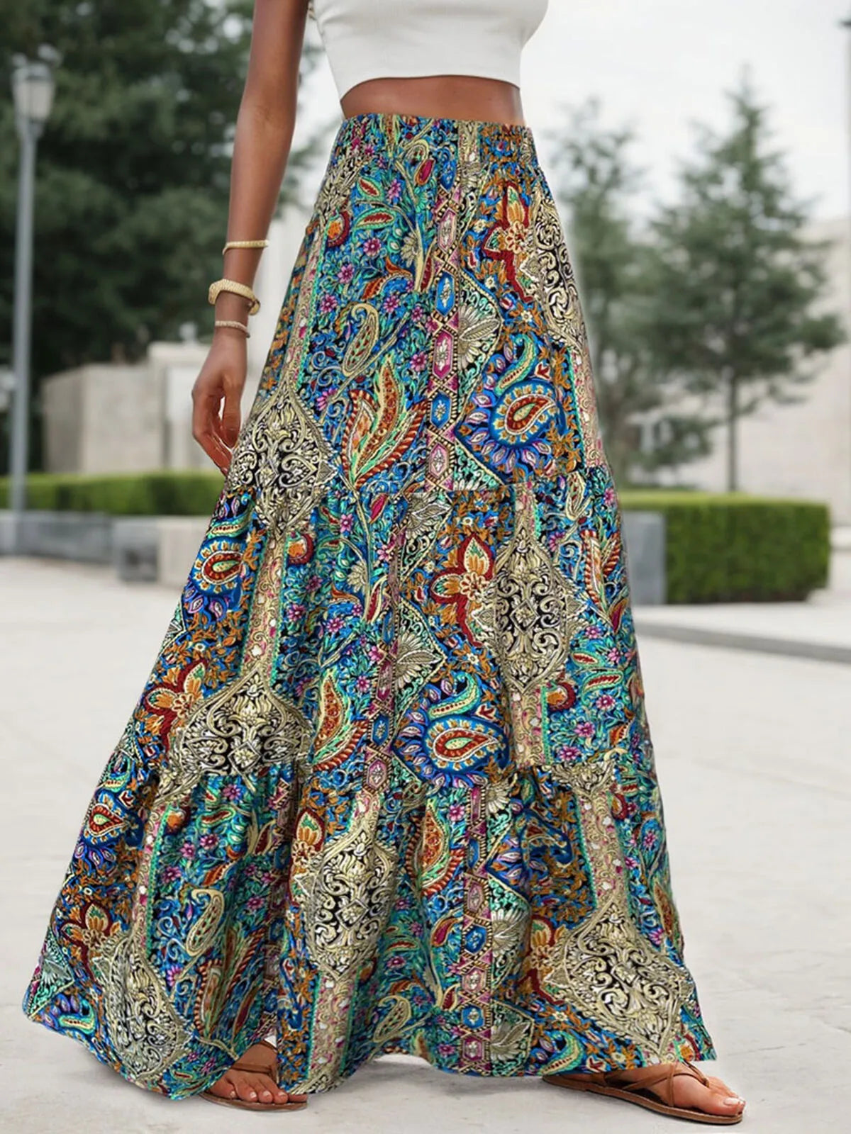 All Over Print Medium Rise Skirt