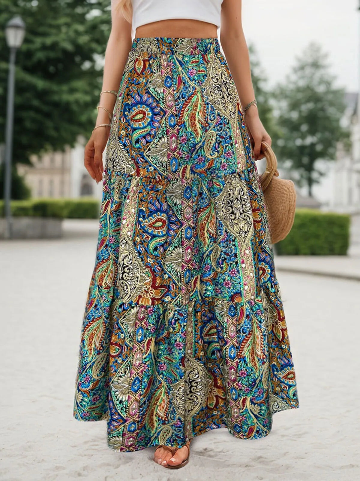 All Over Print Medium Rise Skirt