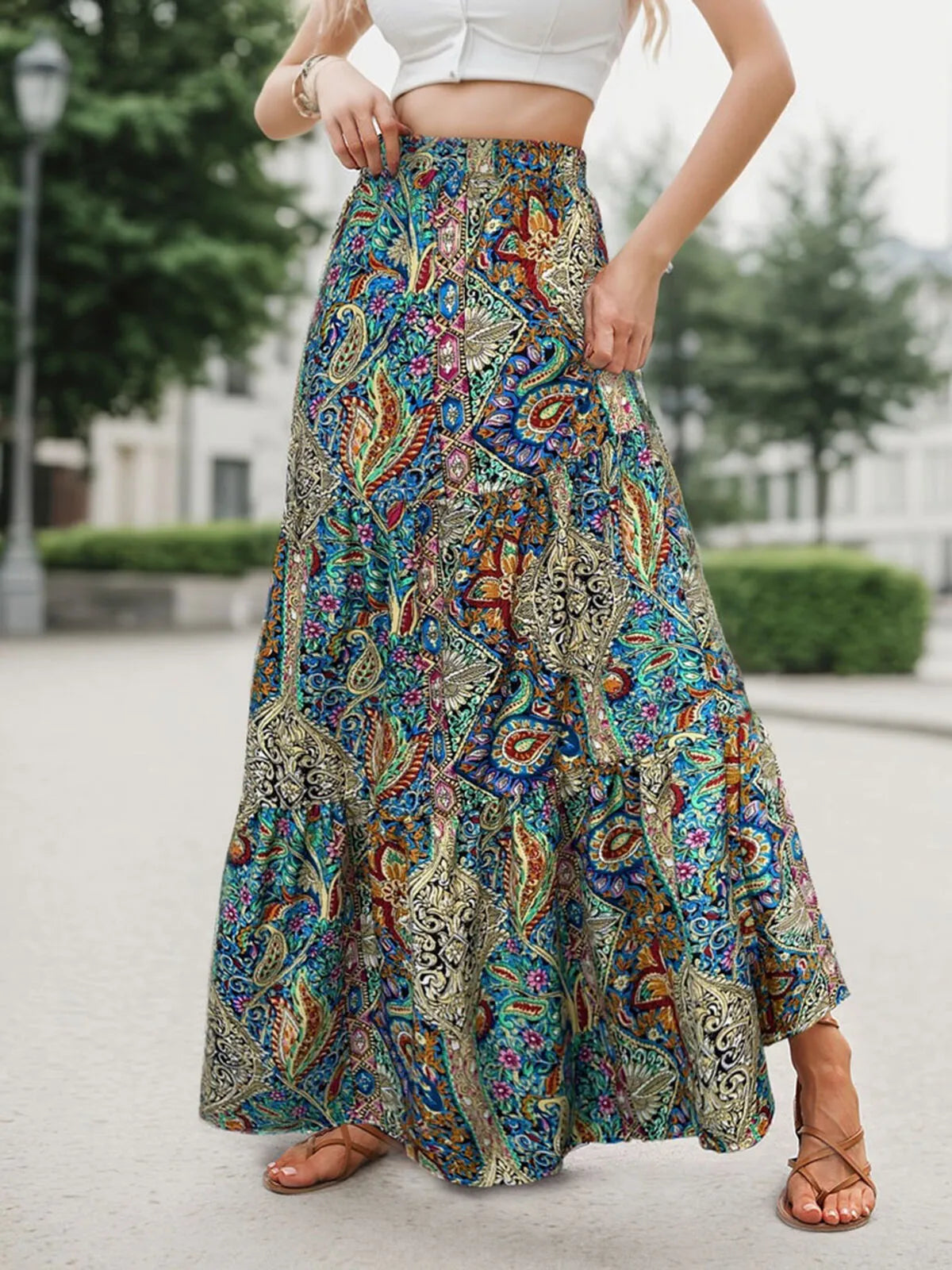 All Over Print Medium Rise Skirt
