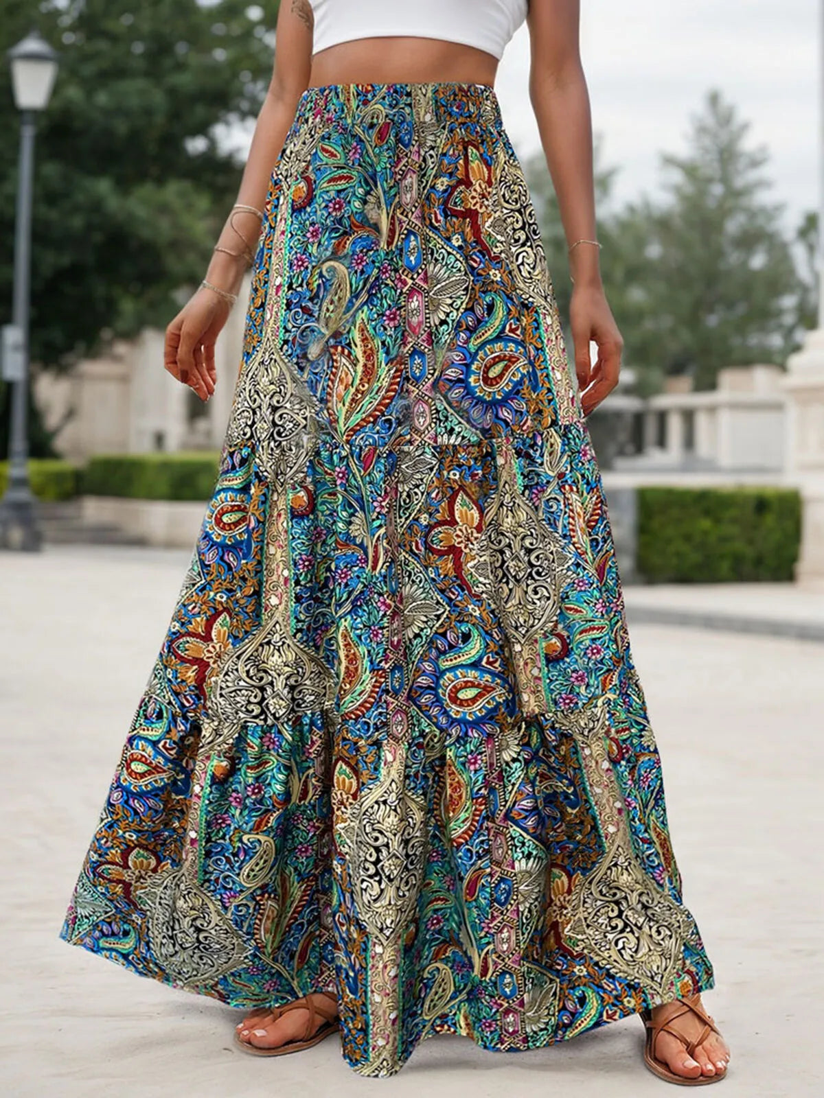 All Over Print Medium Rise Skirt