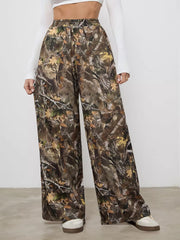 All Over Print Pocket High Rise Elastic Waist Palazzo Pants