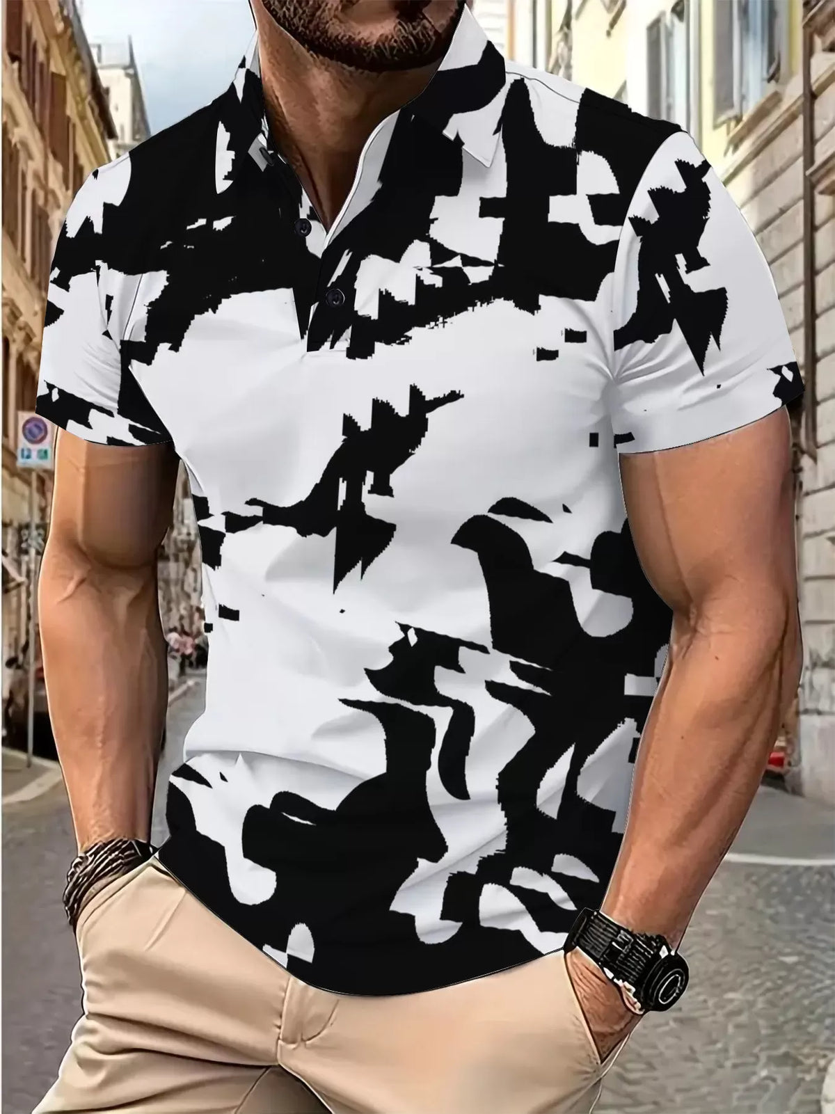 All Over Print Regular Sleeve Short Sleeve Polo