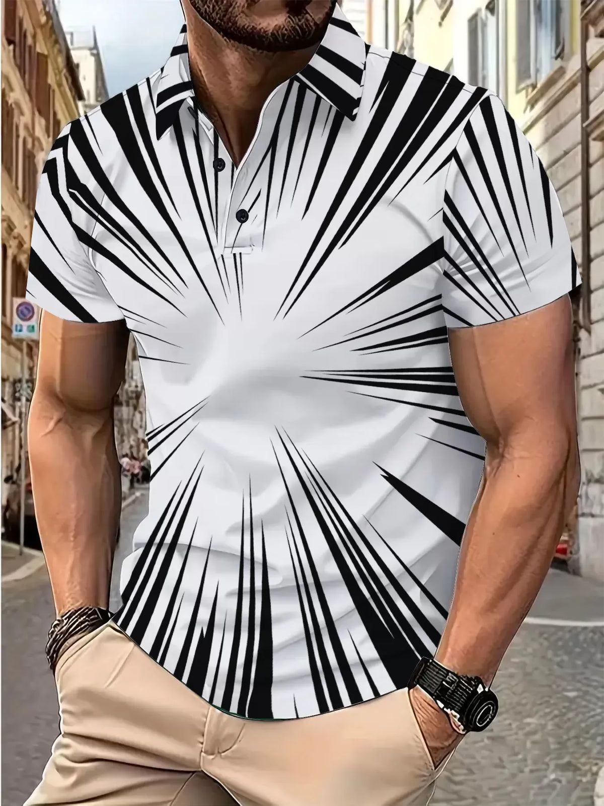All Over Print Regular Sleeve Short Sleeve Polo