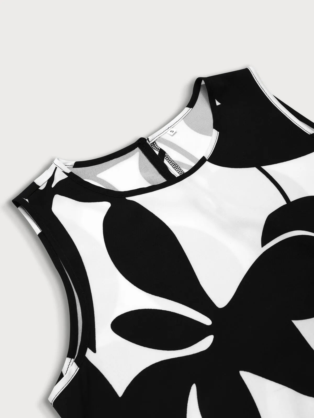 All Over Print Round Neck A-line Dress