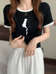 Animal Round Neck Regular Sleeve Short Sleeve Regular T-shirt