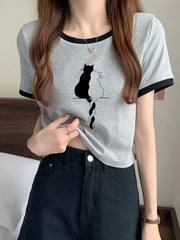 Animal Round Neck Regular Sleeve Short Sleeve Regular T-shirt