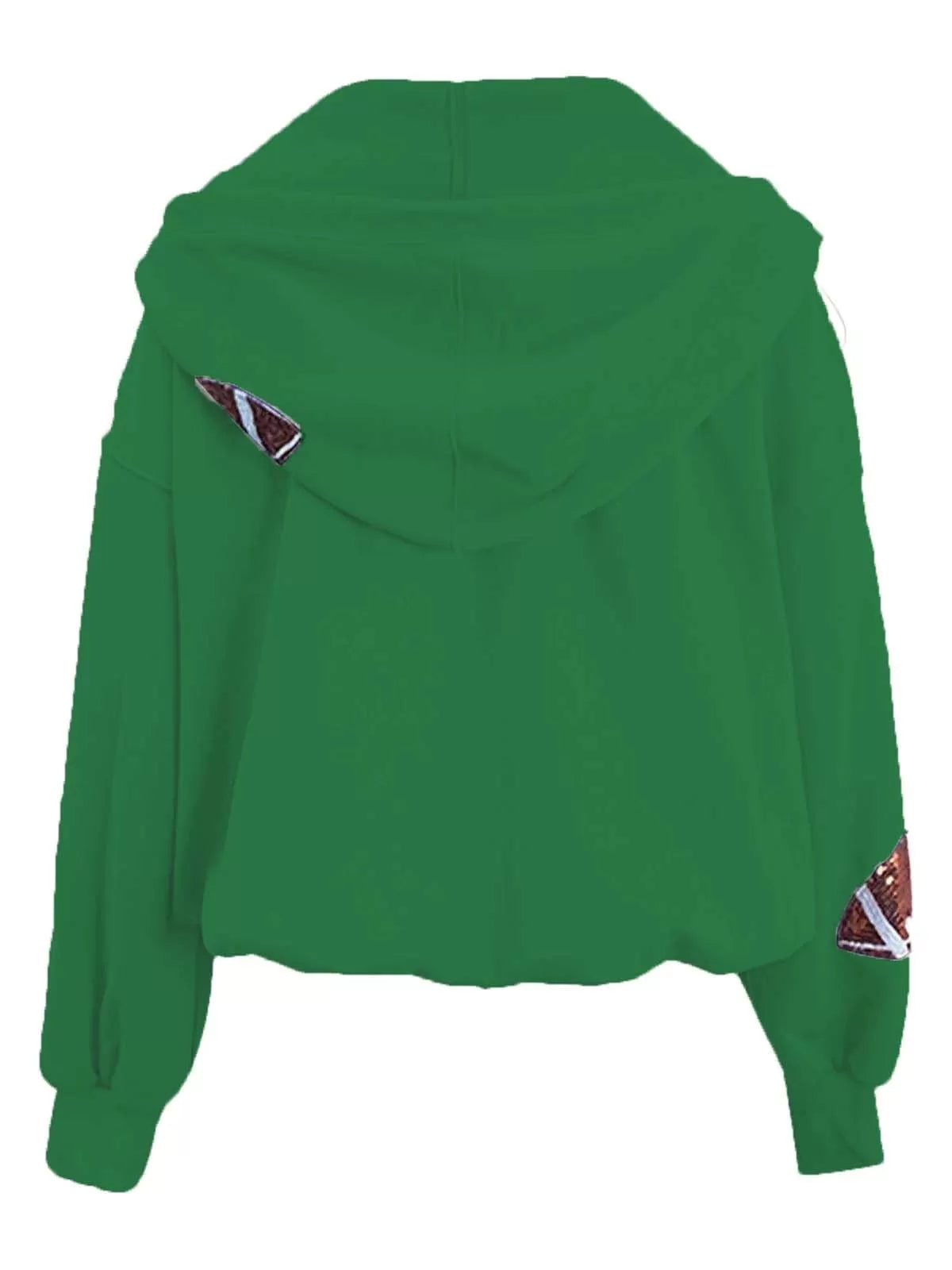 Ball Zipper Hooded Game Day Football Sequin Sweatshirt