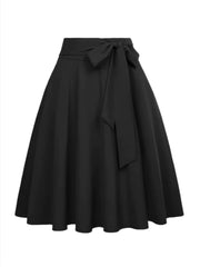 Belted Medium Rise Bind A Line Skirt