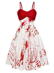 Blood Halloween Spaghetti Strap A-line Dress