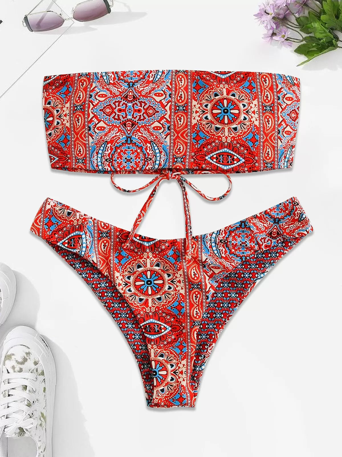 Bohemian Tie Back Low Rise Bikini 
