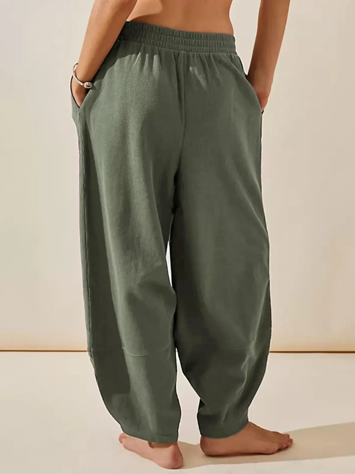 Bohemin Comfy Solid Colour Pocket Baggy High Rise Palazzo Pants