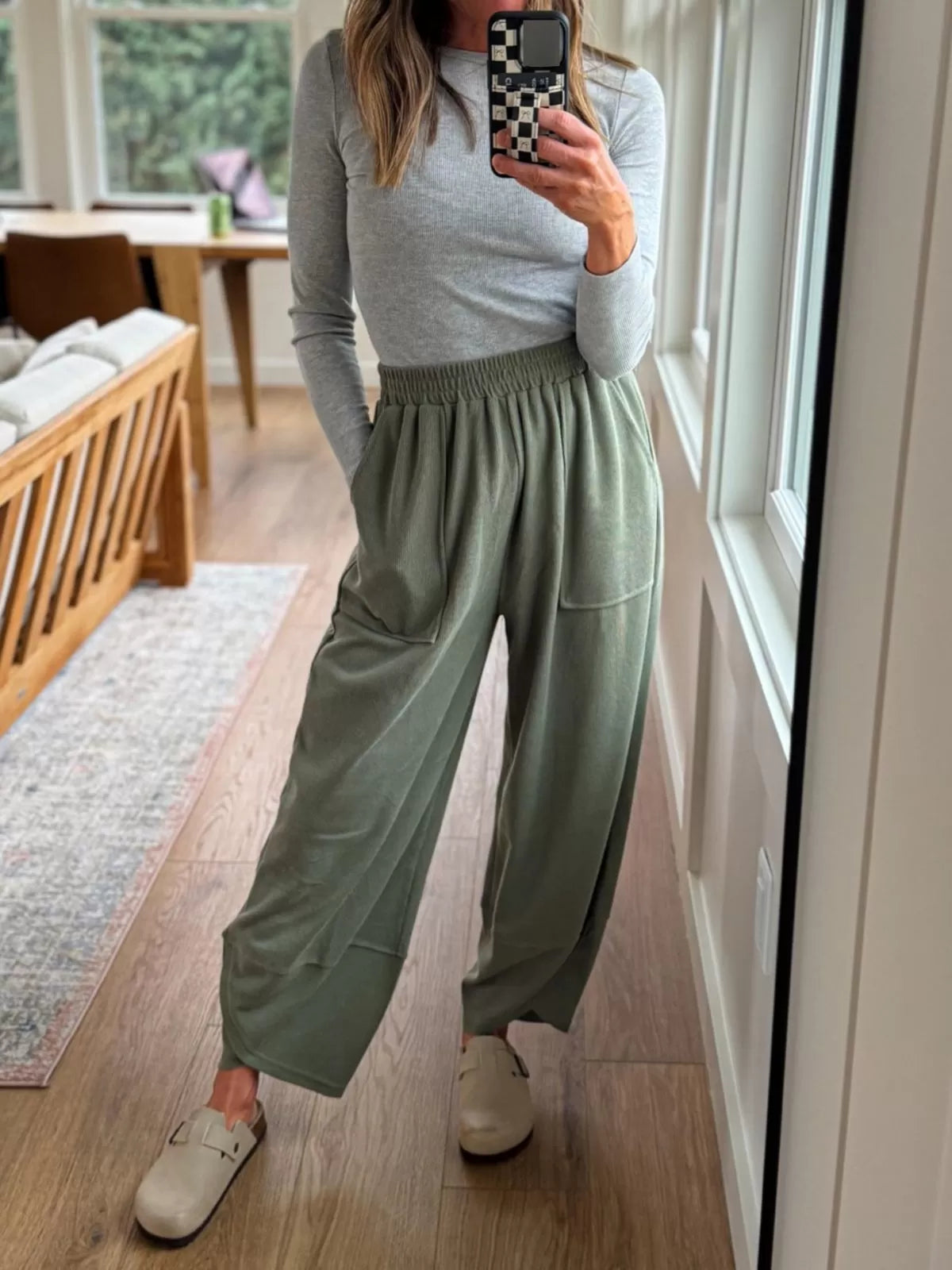 Bohemin Comfy Solid Colour Pocket Baggy High Rise Palazzo Pants