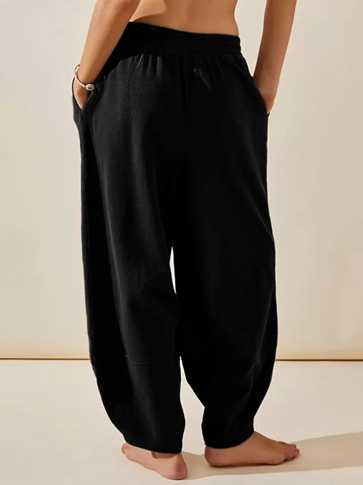 Bohemin Comfy Solid Colour Pocket Baggy High Rise Palazzo Pants