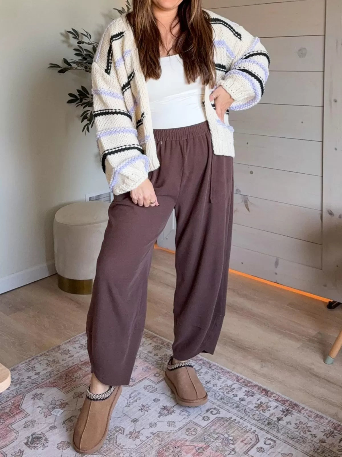 Bohemin Comfy Solid Colour Pocket Baggy High Rise Palazzo Pants