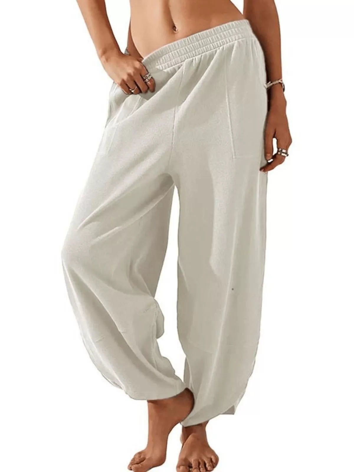 Bohemin Comfy Solid Colour Pocket Baggy High Rise Palazzo Pants