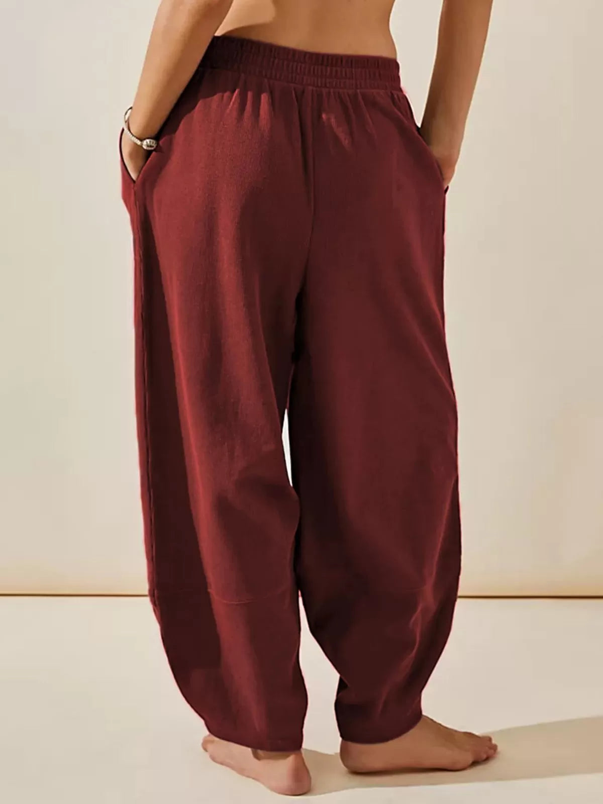 Bohemin Comfy Solid Colour Pocket Baggy High Rise Palazzo Pants