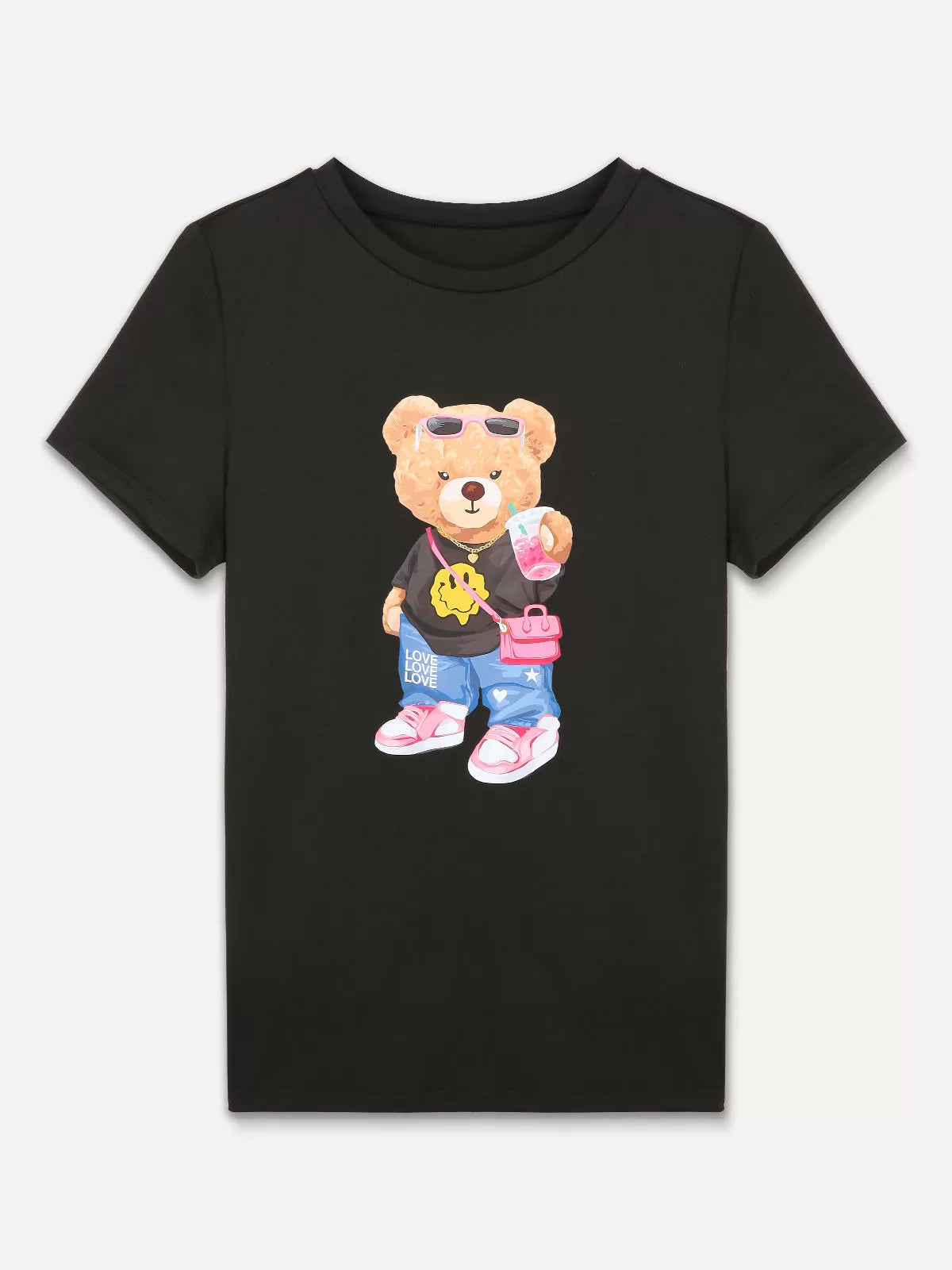 Cartoon Round Neck Short Sleeve T-shirt