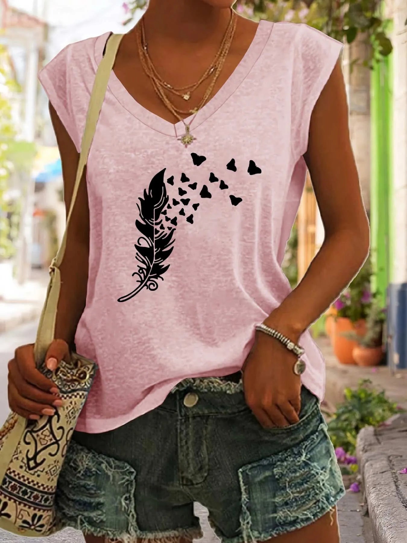Cartoon V-neck Tank