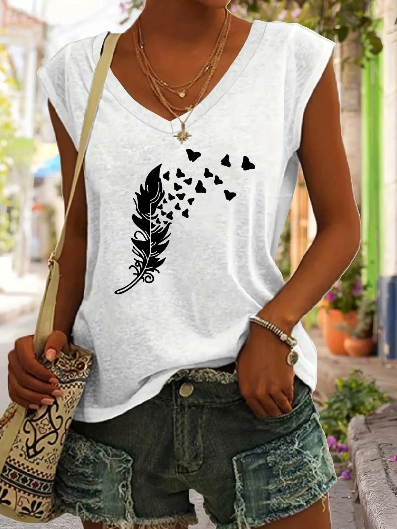 Cartoon V-neck Tank