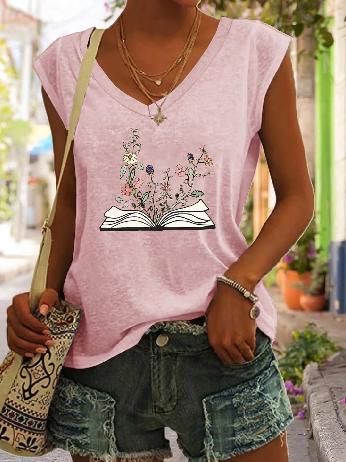 Cartoon V-neck Tank