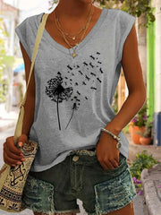 Cartoon V-neck Tank