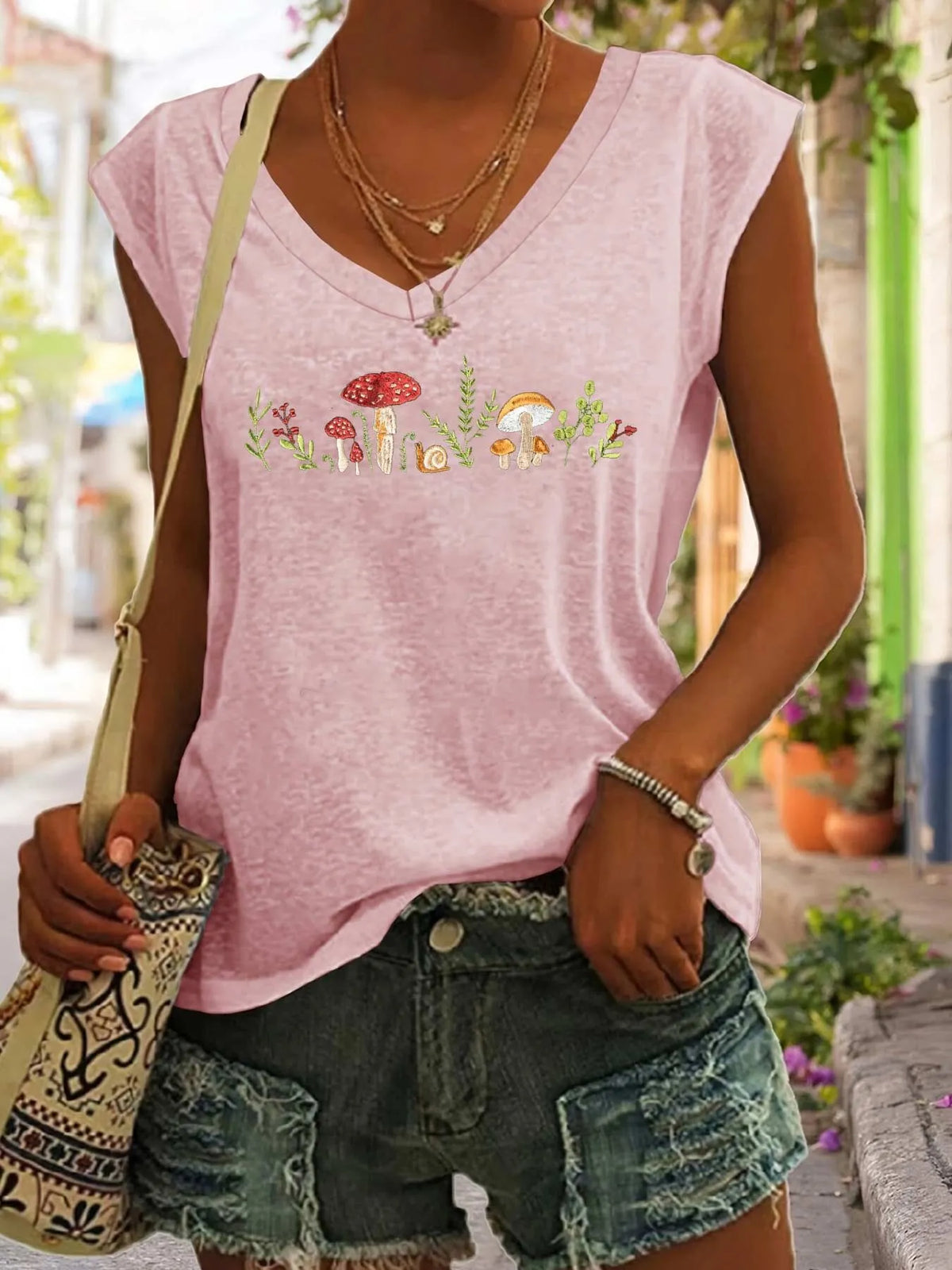 Cartoon V-neck Tank