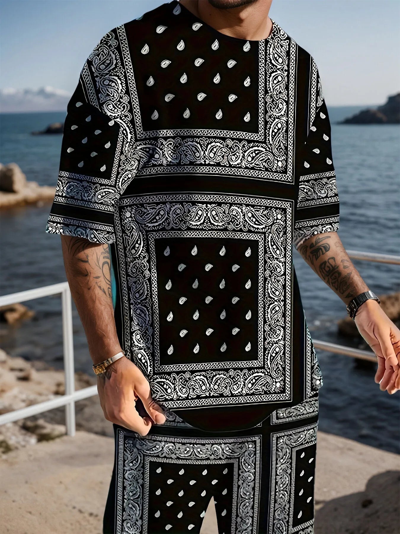 Geometric T-shirt & Geometric Shorts