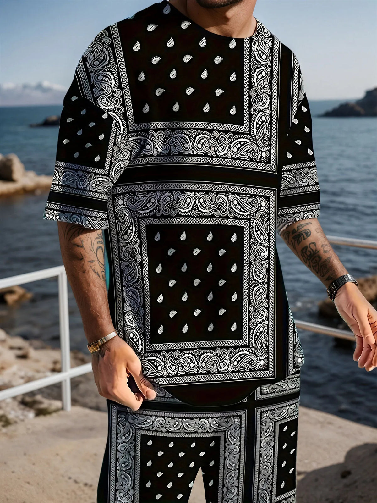 Geometric T-shirt & Geometric Shorts