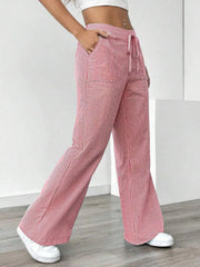 Casual Comfy Striped Printed Daily Wear Wide Leg Pants